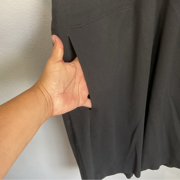Lafayette 148 New York Stand-collar v_neck A-line Dress In Black size Small D18 - Picture 3 of 11